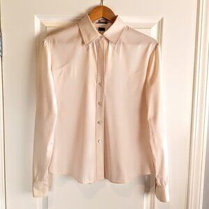 Theory Larissa Luxe Long Sleeve Button Down Cotton Shirt